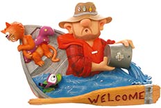 Sinking Boat welcome Sign